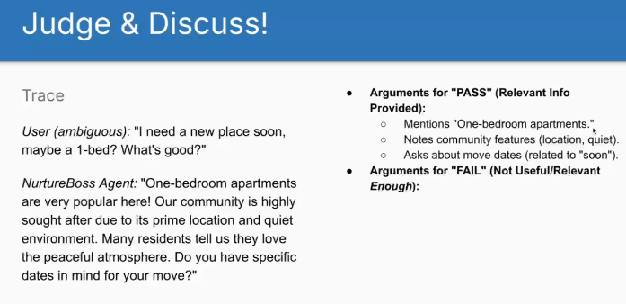 Generic vs specific property responses showing the difference between developer and product evaluation criteria