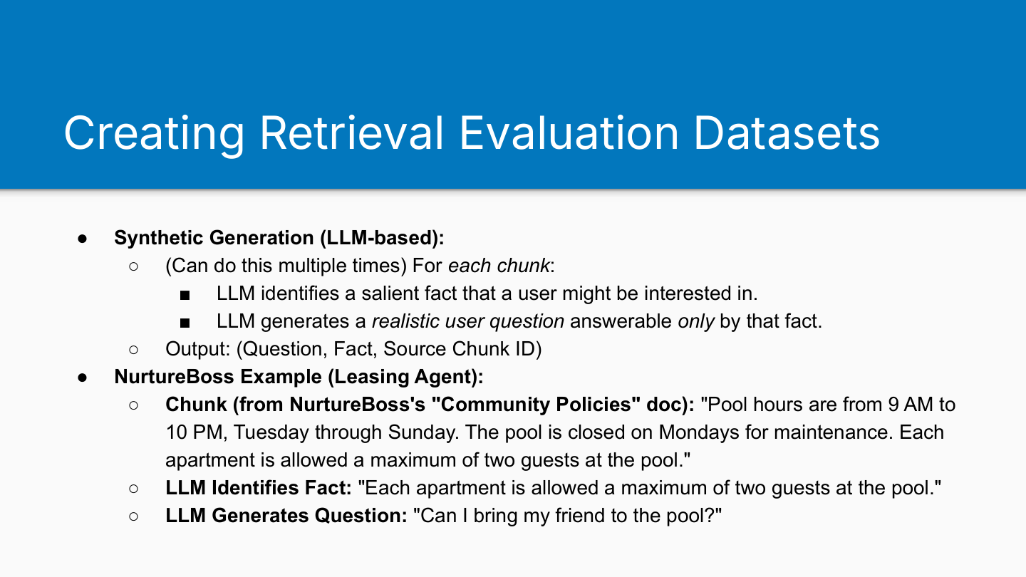 Creating retrieval evaluation datasets