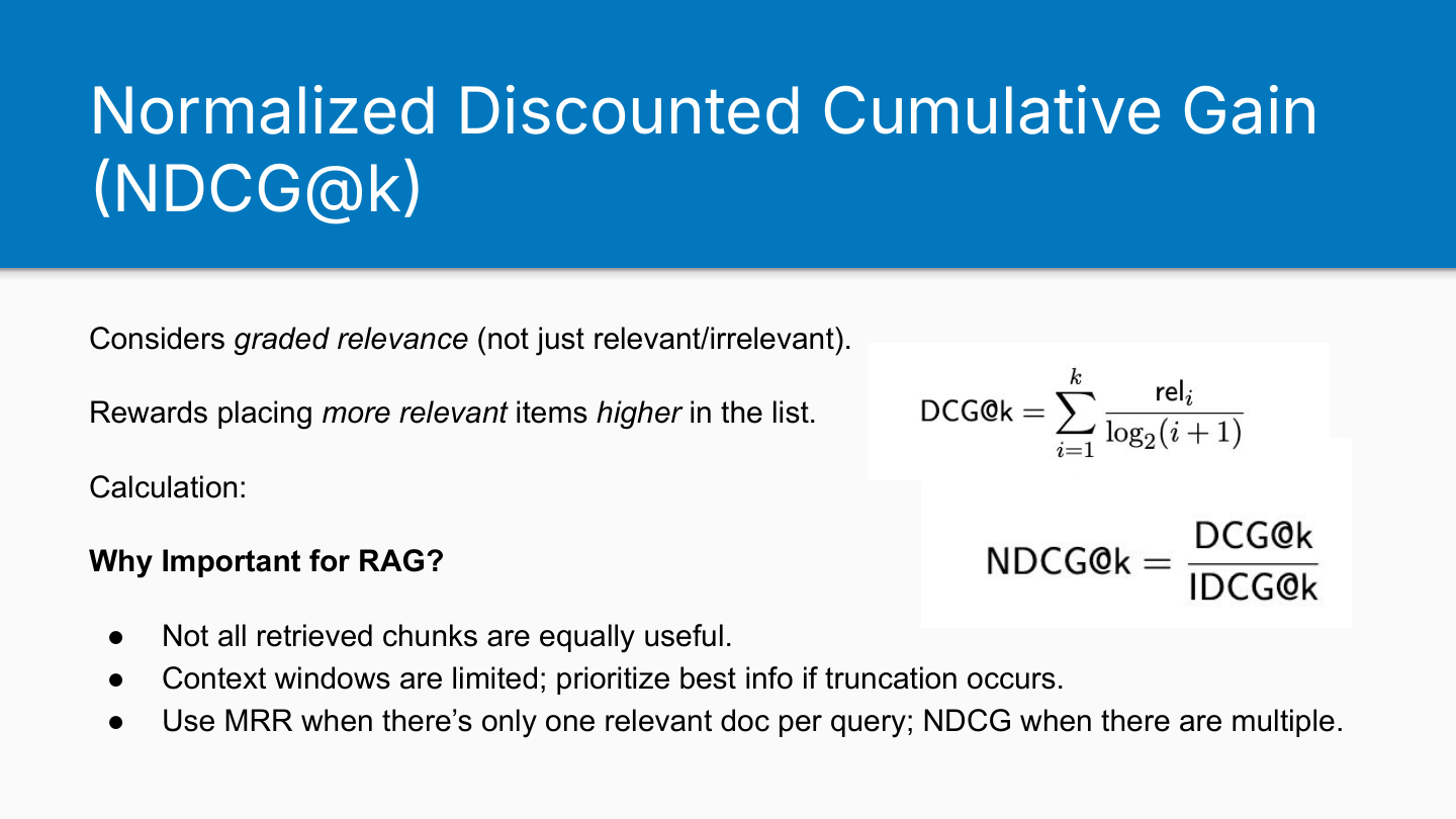 NDCG@K formula and explanation