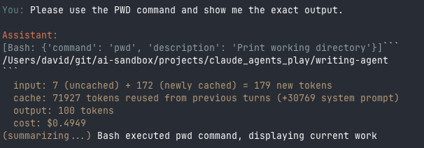 Bash command running without prompt